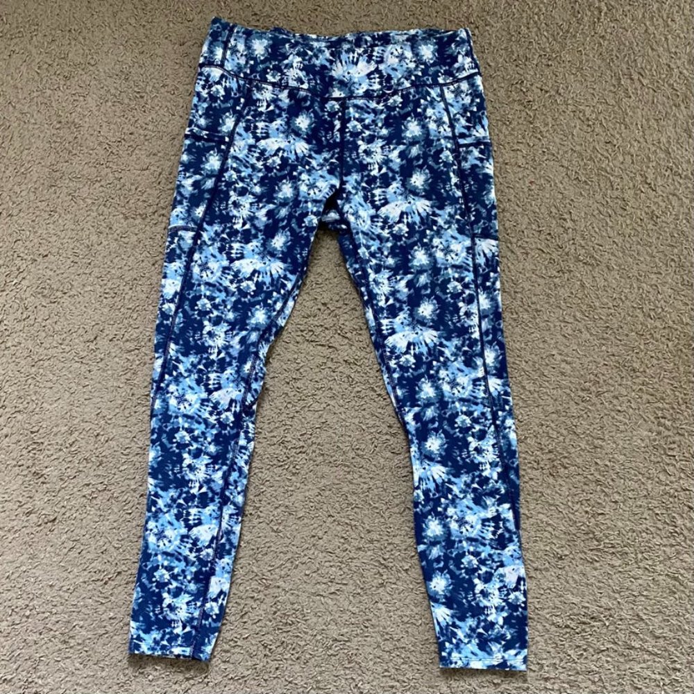 Pact tie dye organic cotton leggings with side pockets size XL